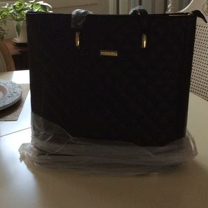 Brand New Joy and Iman Black leather Tote zipper